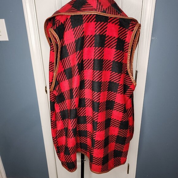 Simply Southern Buffalo Plaid Fleece Vest Women Large Cozy Casual Outdoor Cabin - Picture 5 of 11